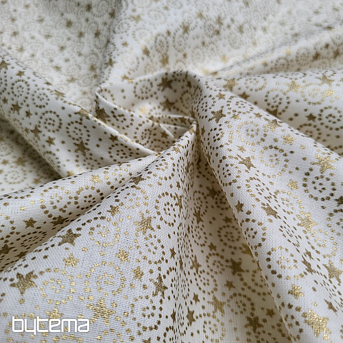 Cotton fabric CHRISTMAS STARS AND SPIRALS