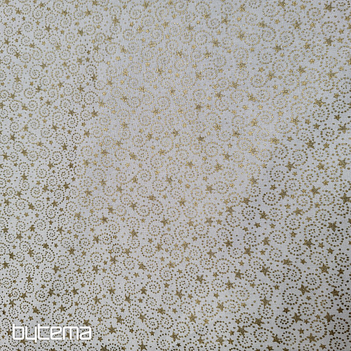 Cotton fabric CHRISTMAS STARS AND SPIRALS