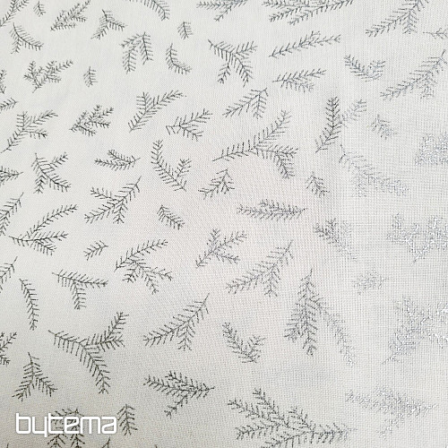 Cotton fabric SILVER Twigs