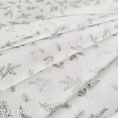 Cotton fabric SILVER Twigs