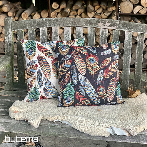 Tapestry cushion cover FEATHER BEIGE
