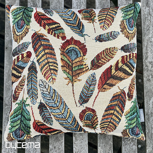 Tapestry cushion cover FEATHER BEIGE