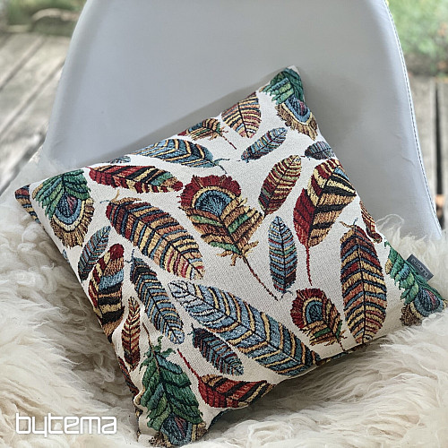 Tapestry cushion cover FEATHER BEIGE