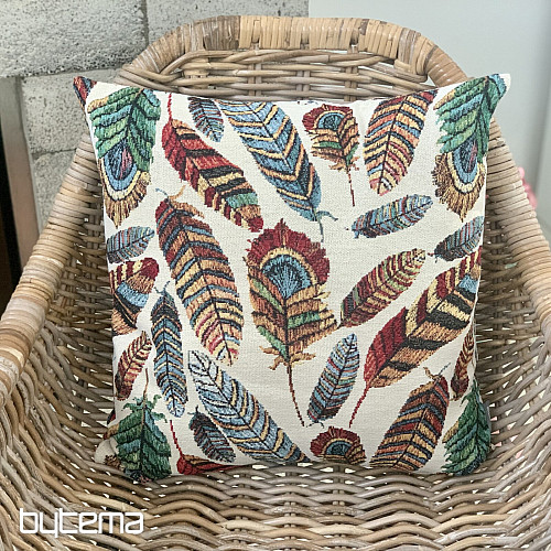 Tapestry cushion cover FEATHER BEIGE
