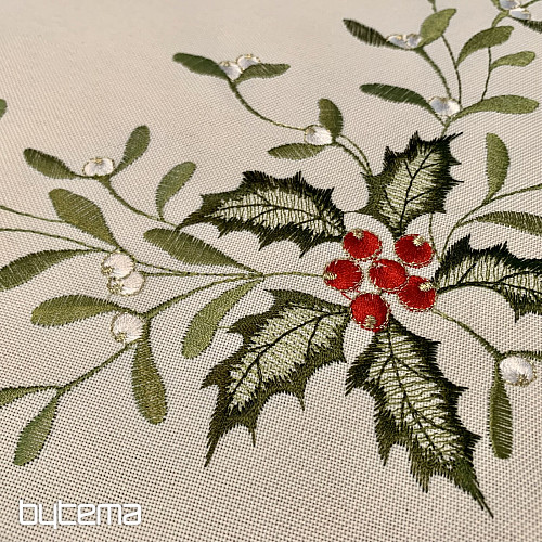 Table cloth TWIGS Mistletoe embroidered