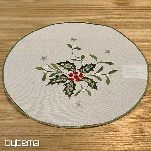 Table cloth TWIGS Mistletoe embroidered