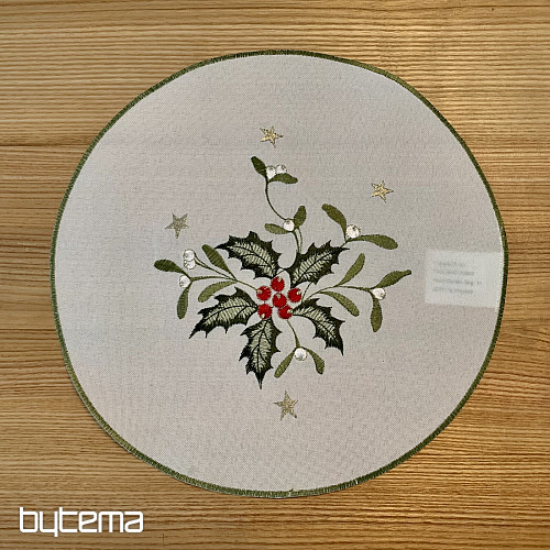 Table cloth TWIGS Mistletoe embroidered