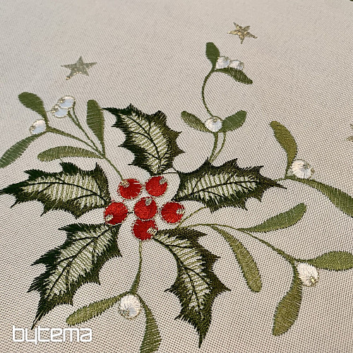 Table cloth TWIGS Mistletoe embroidered