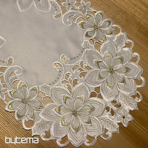 Embroidered Christmas tablecloth GOLD STAR