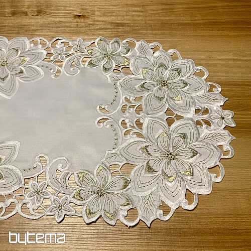Embroidered Christmas tablecloth GOLD STAR
