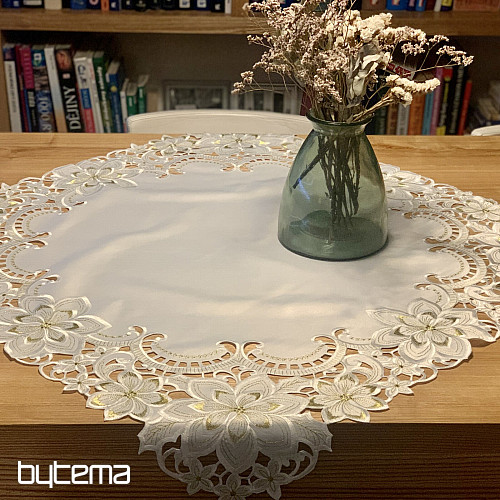 Embroidered Christmas tablecloth GOLD STAR