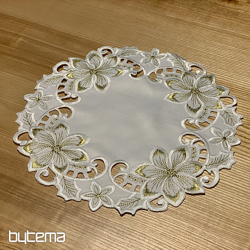 Embroidered Christmas tablecloth GOLD STAR