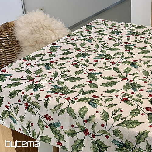 Tapestry tablecloth and scarf CHRISTMAS HOLLY