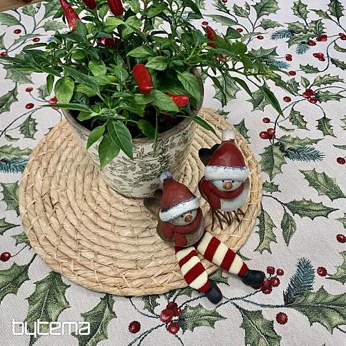 Tapestry tablecloth and scarf CHRISTMAS HOLLY