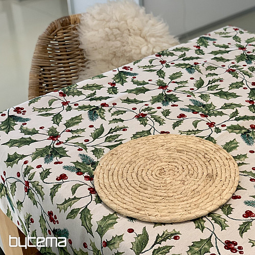 Tapestry tablecloth and scarf CHRISTMAS HOLLY