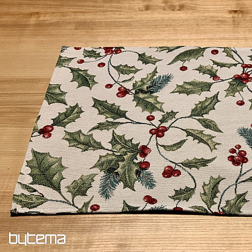 Tapestry tablecloth and scarf CHRISTMAS HOLLY