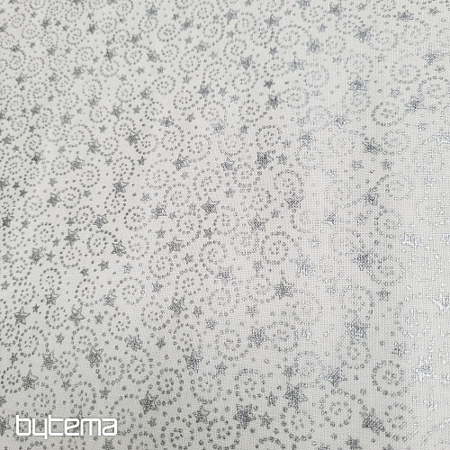 Cotton fabric MINI STARS silver