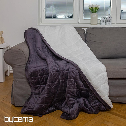 Microfiber blanket EXTRA SOFT sheep stitch ANTHRACITE