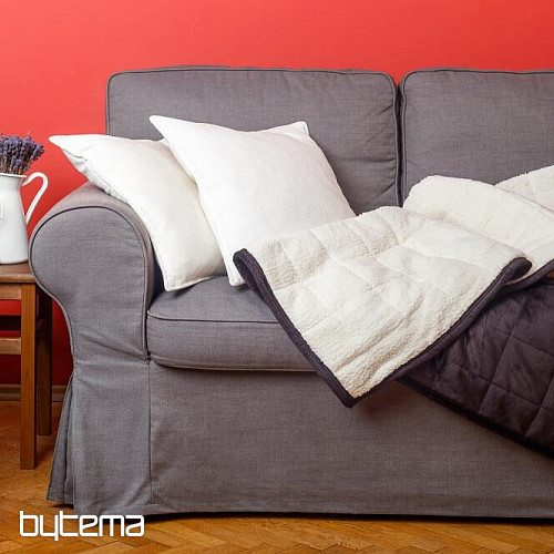 Microfiber blanket EXTRA SOFT sheep stitch ANTHRACITE