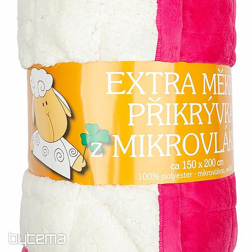 Microfiber blanket EXTRA SOFT sheep stitch PINK