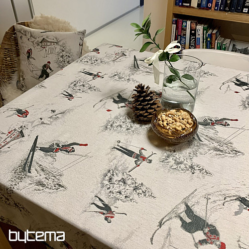 Luxury tablecloth and scarf SKI ALPINE