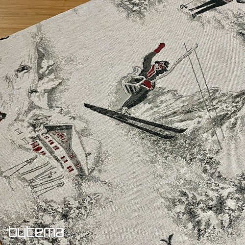 Luxury tablecloth and scarf SKI ALPINE