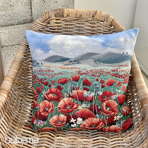 Tapestry cushion cover POPPY FIELD
