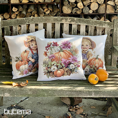 Tapestry pillowcase GIRL WITH PUMPKINS