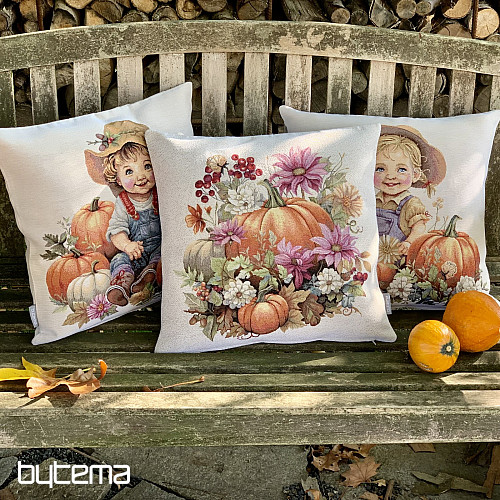 Tapestry pillowcase GIRL WITH PUMPKINS