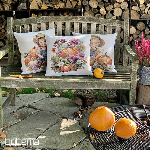 Tapestry pillowcase GIRL WITH PUMPKINS