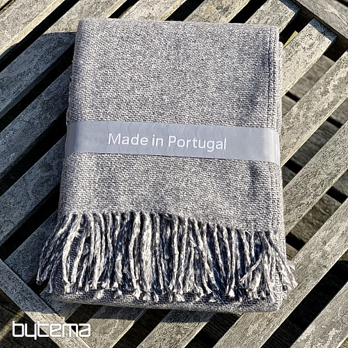 Blanket GREY WITH FRINGES