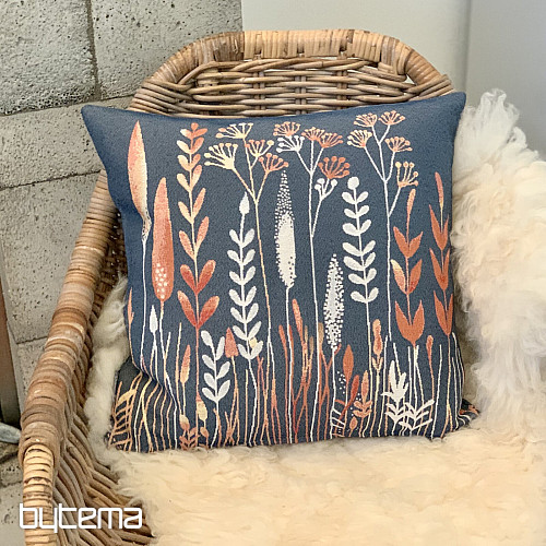 Tapestry cushion cover WILD MEADOW blue