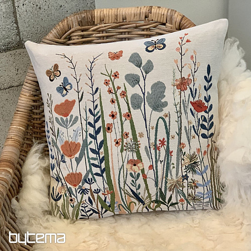 Tapestry cushion cover WILD MEADOW beige