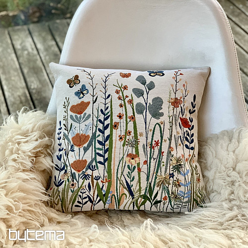 Tapestry cushion cover WILD MEADOW beige
