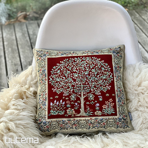 RED tapestry TREE OF HAPPINESS cushion cover