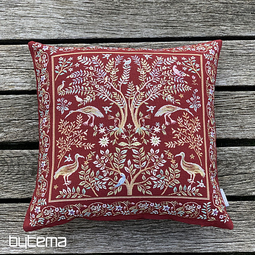 Tapestry pillowcase WILLIAM MORRIS burgundy