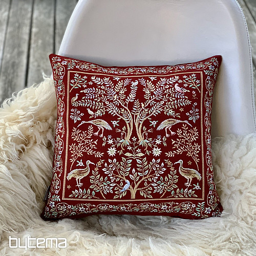 Tapestry pillowcase WILLIAM MORRIS burgundy