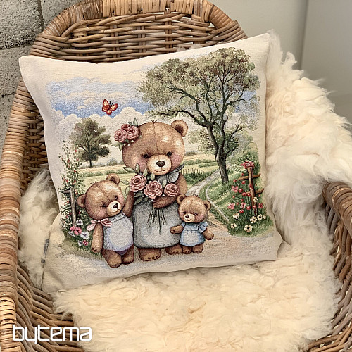Tapestry pillowcase BEAR FAMILY