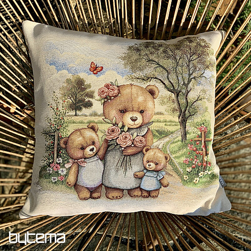Tapestry pillowcase BEAR FAMILY