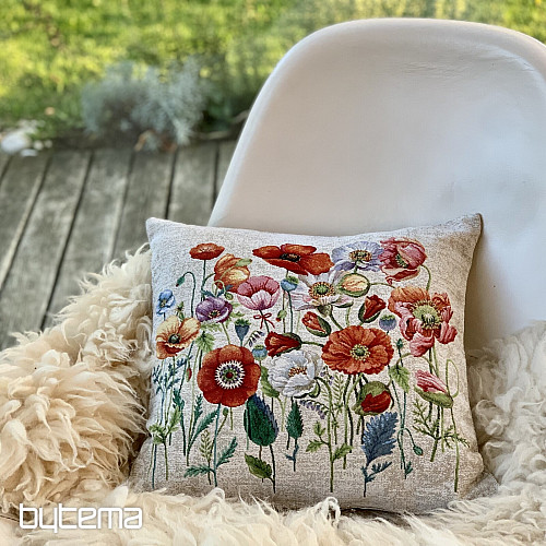 Tapestry cushion cover POPPY ROMANCE