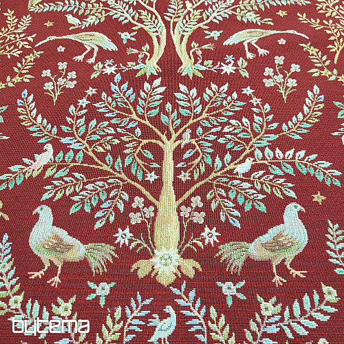 Tapestry fabric WILLIAM MORRIS burgundy
