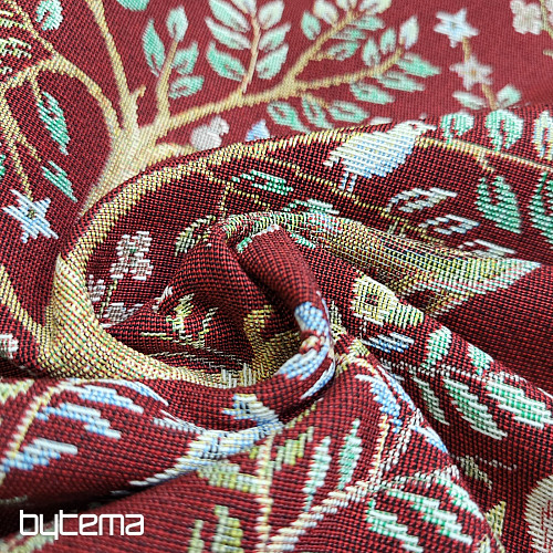 Tapestry fabric WILLIAM MORRIS burgundy