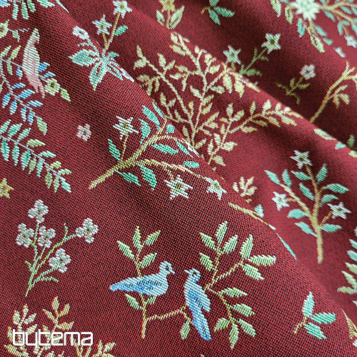 Tapestry fabric WILLIAM MORRIS burgundy