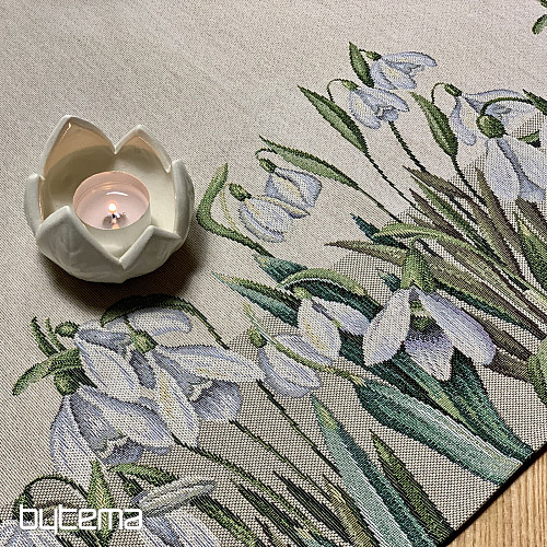 Tapestry tablecloth and scarf LITTLE SNOWFLAKES