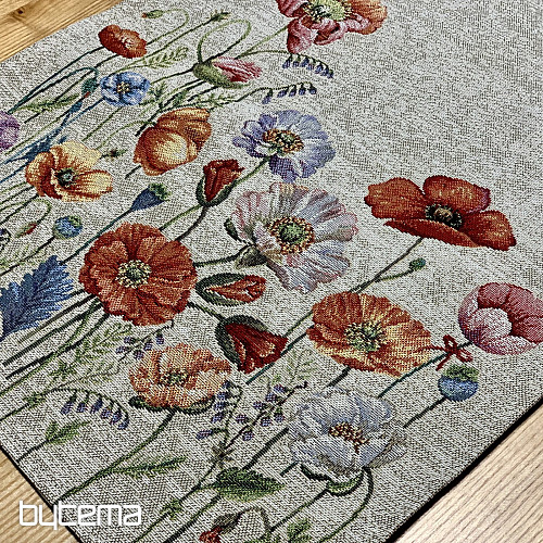 Tapestry tablecloth and scarf POPPY ROMANCE