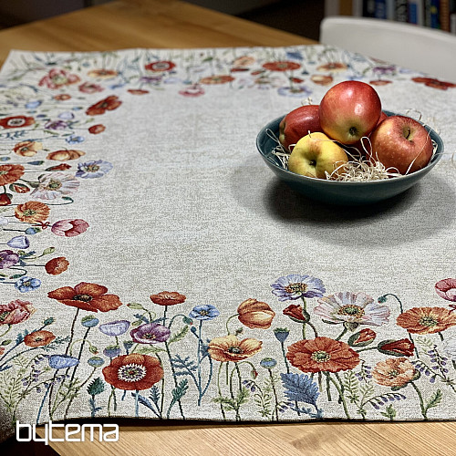 Tapestry tablecloth and scarf POPPY ROMANCE