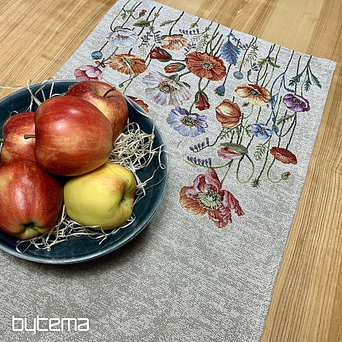 Tapestry tablecloth and scarf POPPY ROMANCE