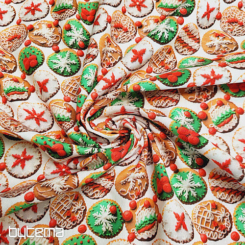 Cotton fabric GINGERBALL CUPS
