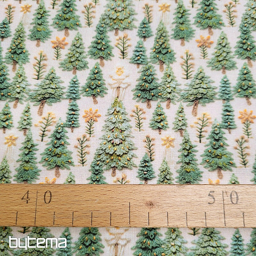 Cotton fabric CHRISTMAS TREES