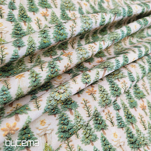 Cotton fabric CHRISTMAS TREES